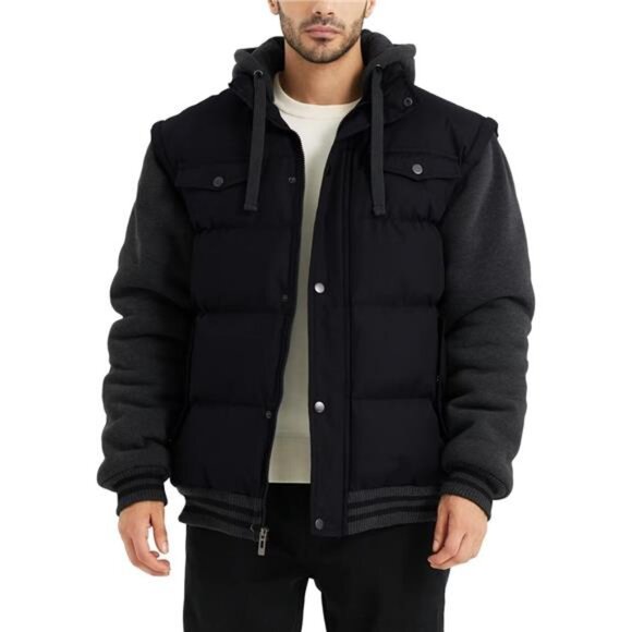 Men's Hooded Winter Coats Water Resistant Warm Thicken Insulated
